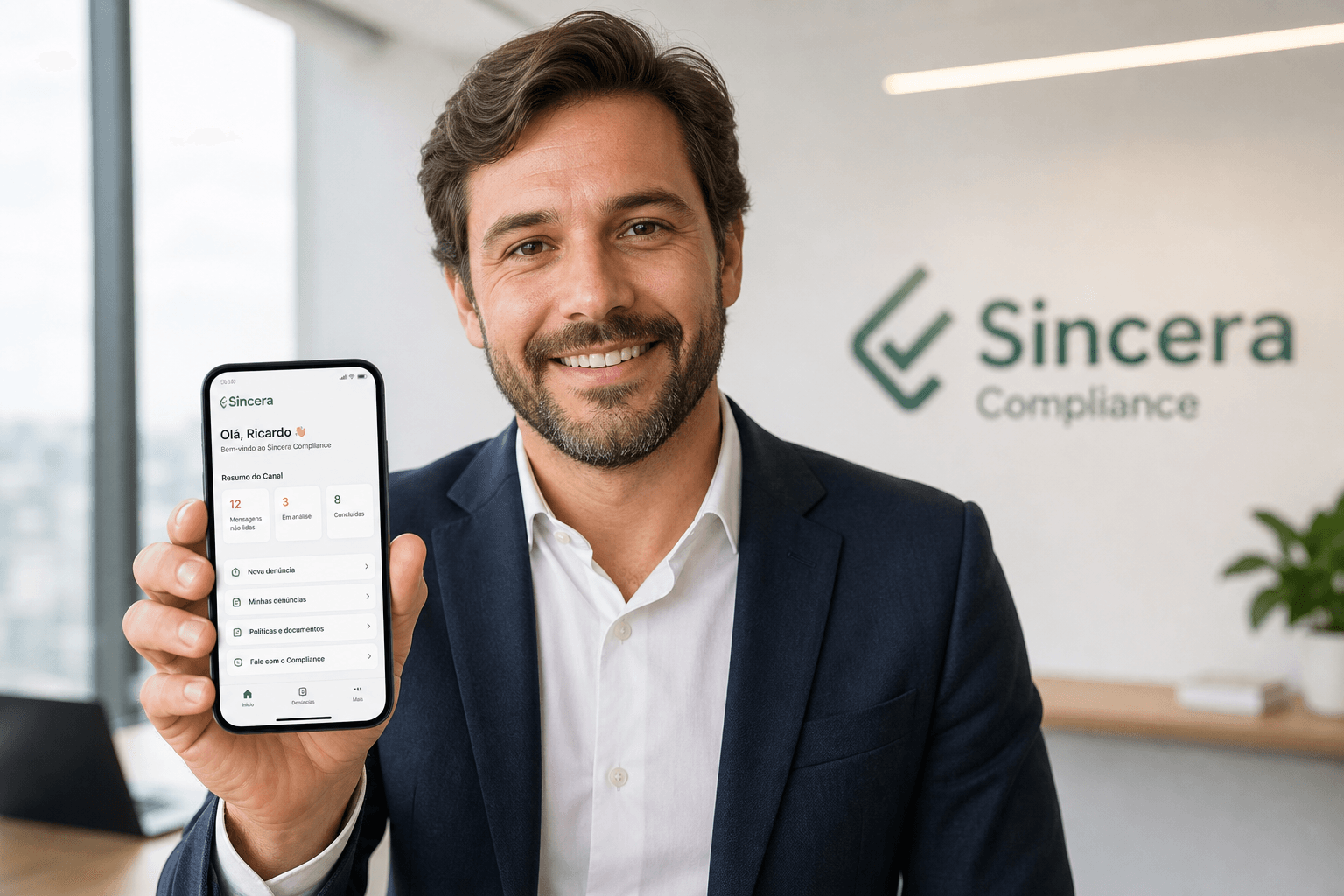 Profissional em ambiente corporativo