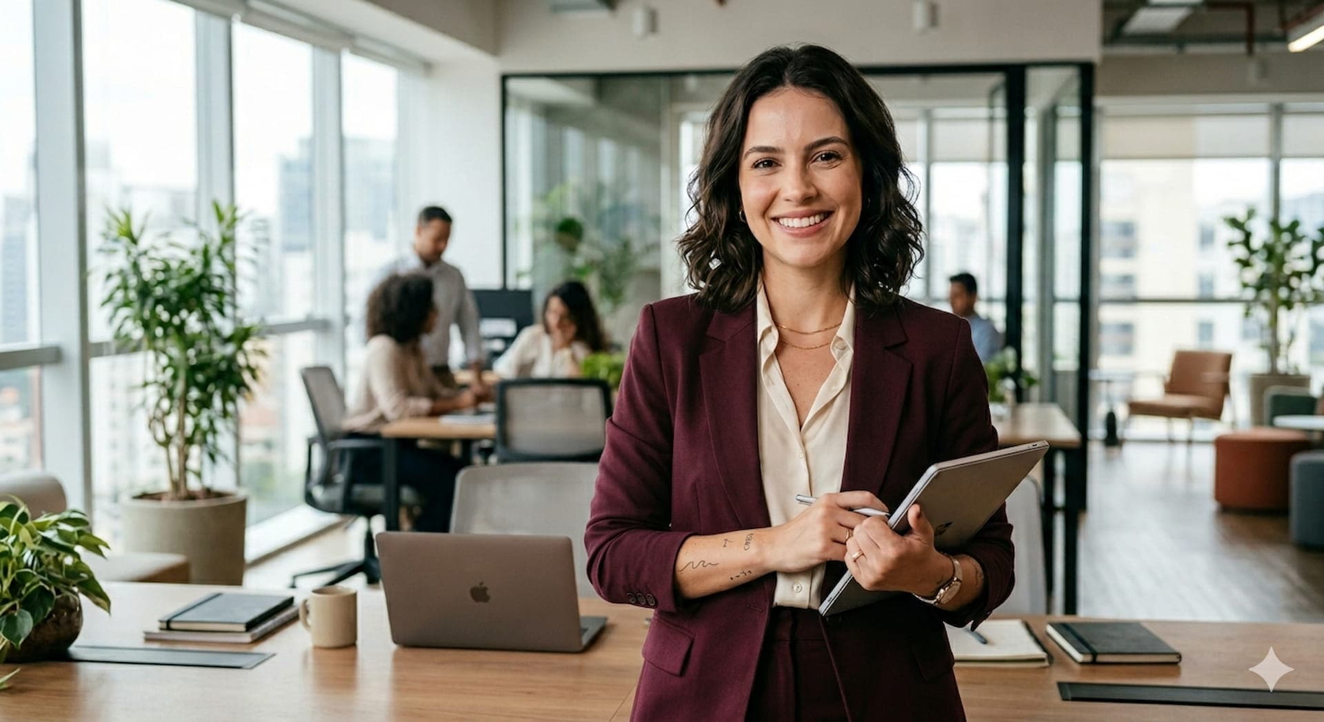 Profissional em ambiente de trabalho corporativo, simbolizando alguém do time de Compliance